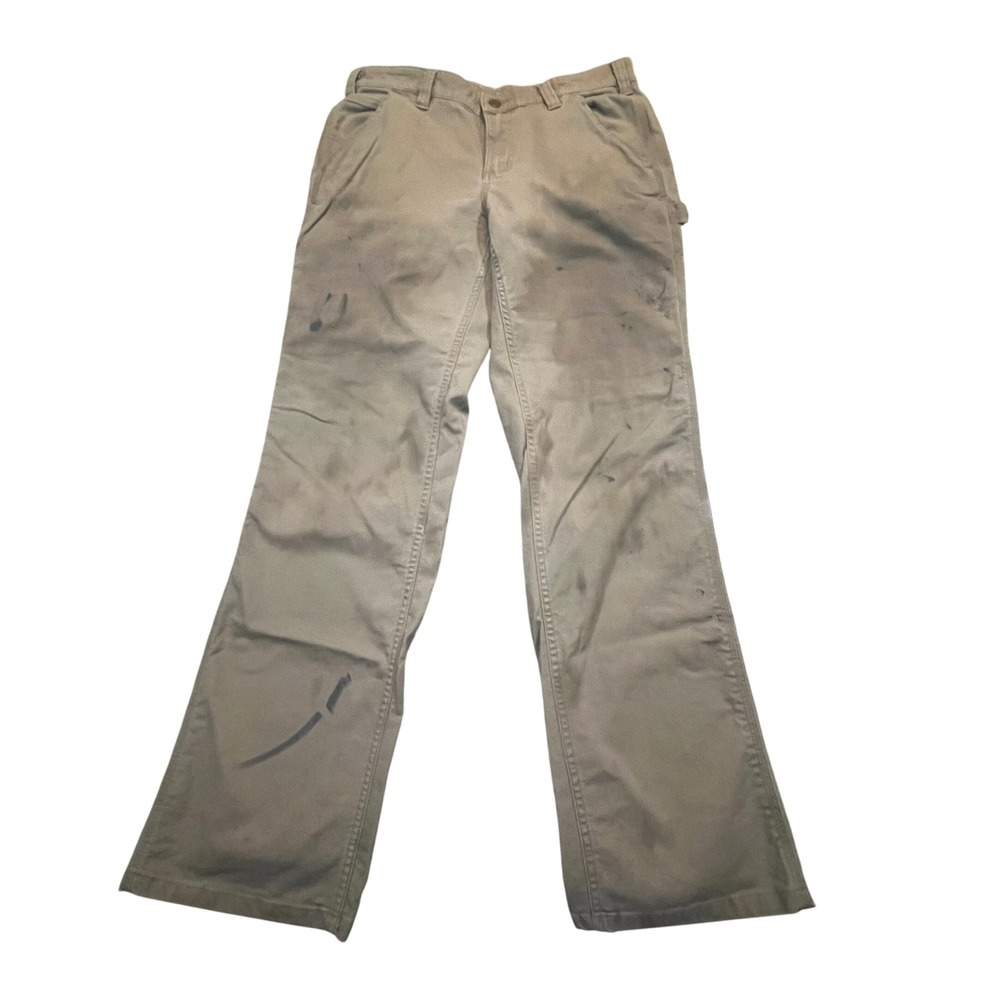 Carhartt Loose Fit Canvas Work Pants Womens 8 Regular Tan Brown Straight Leg